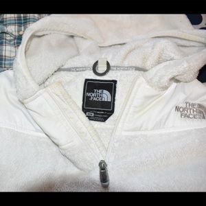 White TNF fleece hoodie